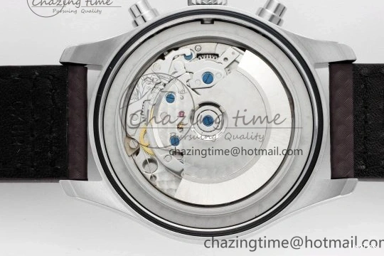 MIROTIME 0509 Pilot Chrono SS AZF 1:1 Best Edition Black Dial Orange Markers on Brown Leather Strap A EasyCare 7065